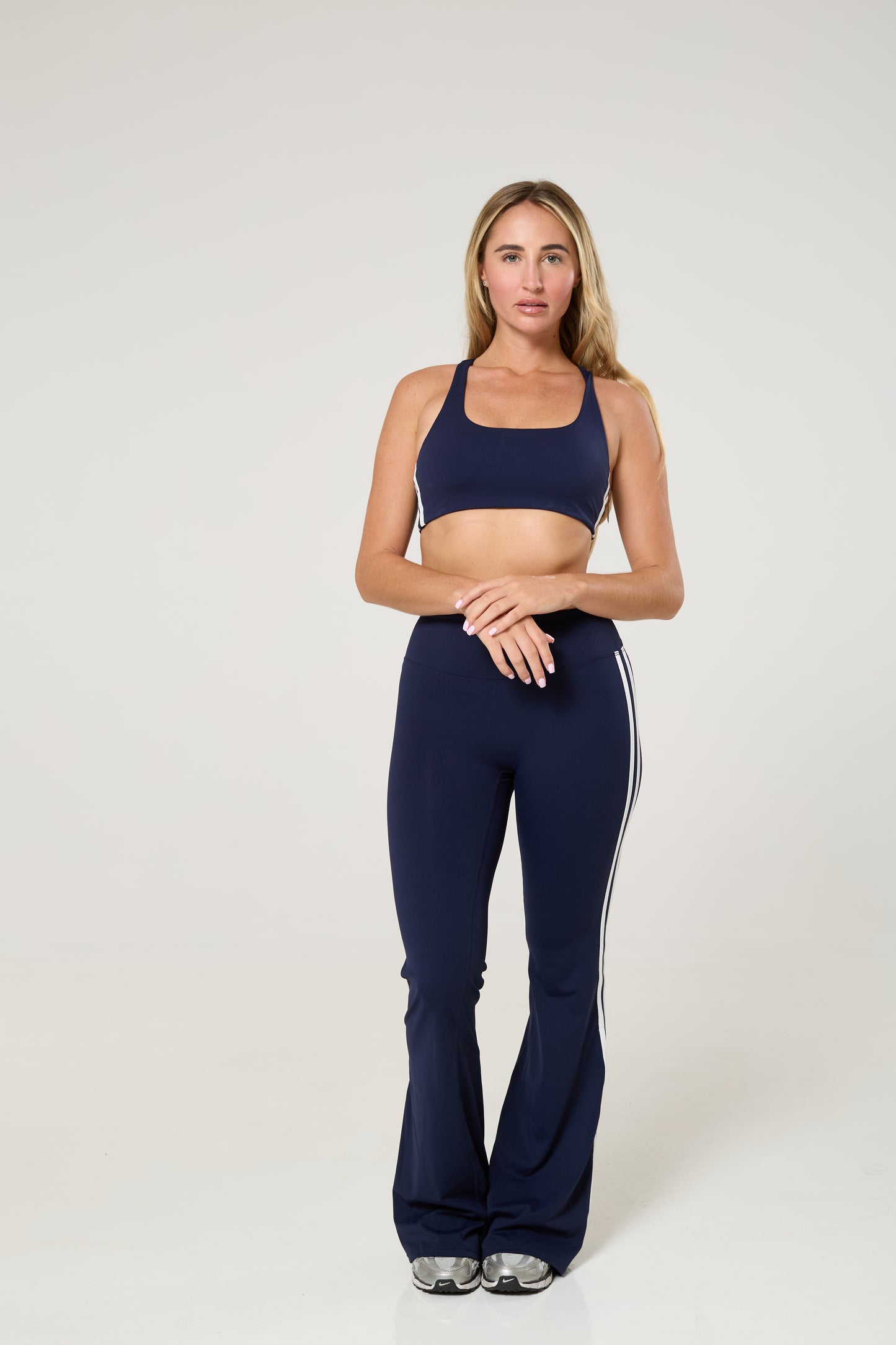 Deluxe striped flared leggings