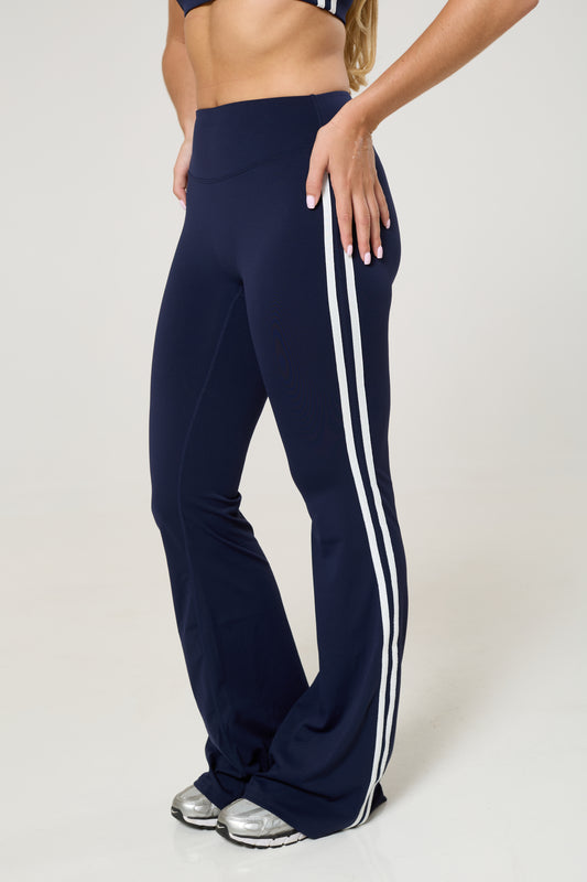Deluxe striped flared leggings