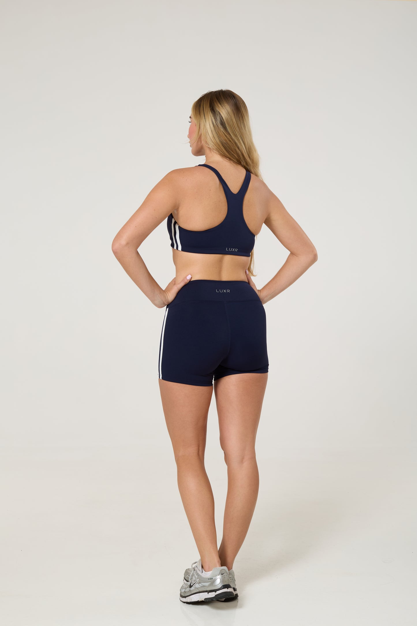 Deluxe striped high waist shorts