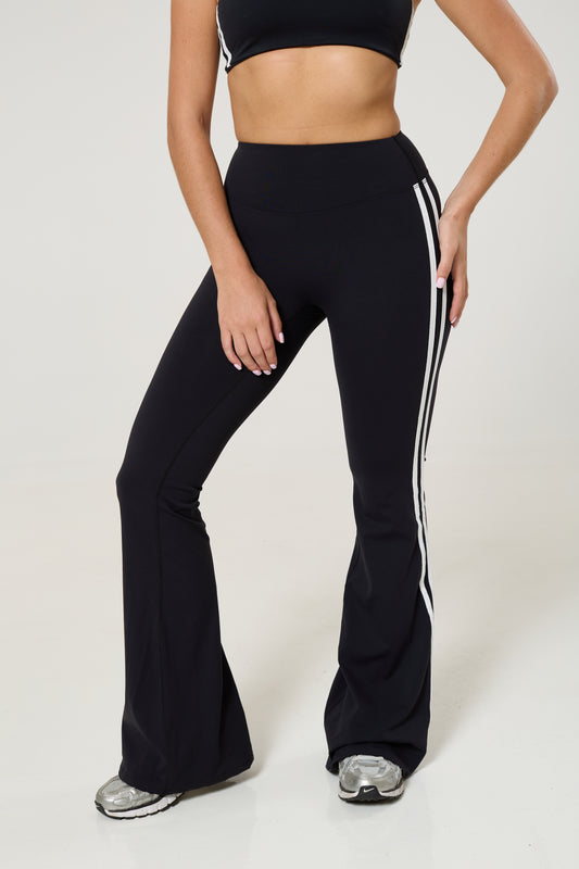 Deluxe striped flared leggings